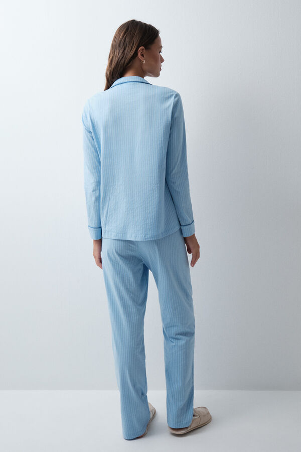Women'secret Blue striped classic pyjamas blue