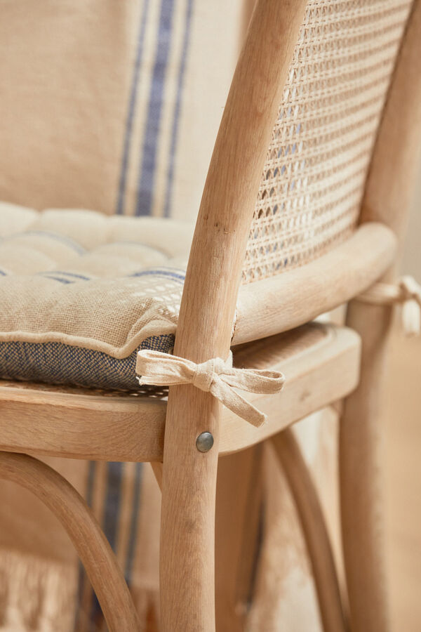 Womensecret Bari washable square chair cushion with woven blue stripes Plava