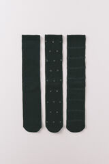 Women'secret Black 3-pack long textured socks black