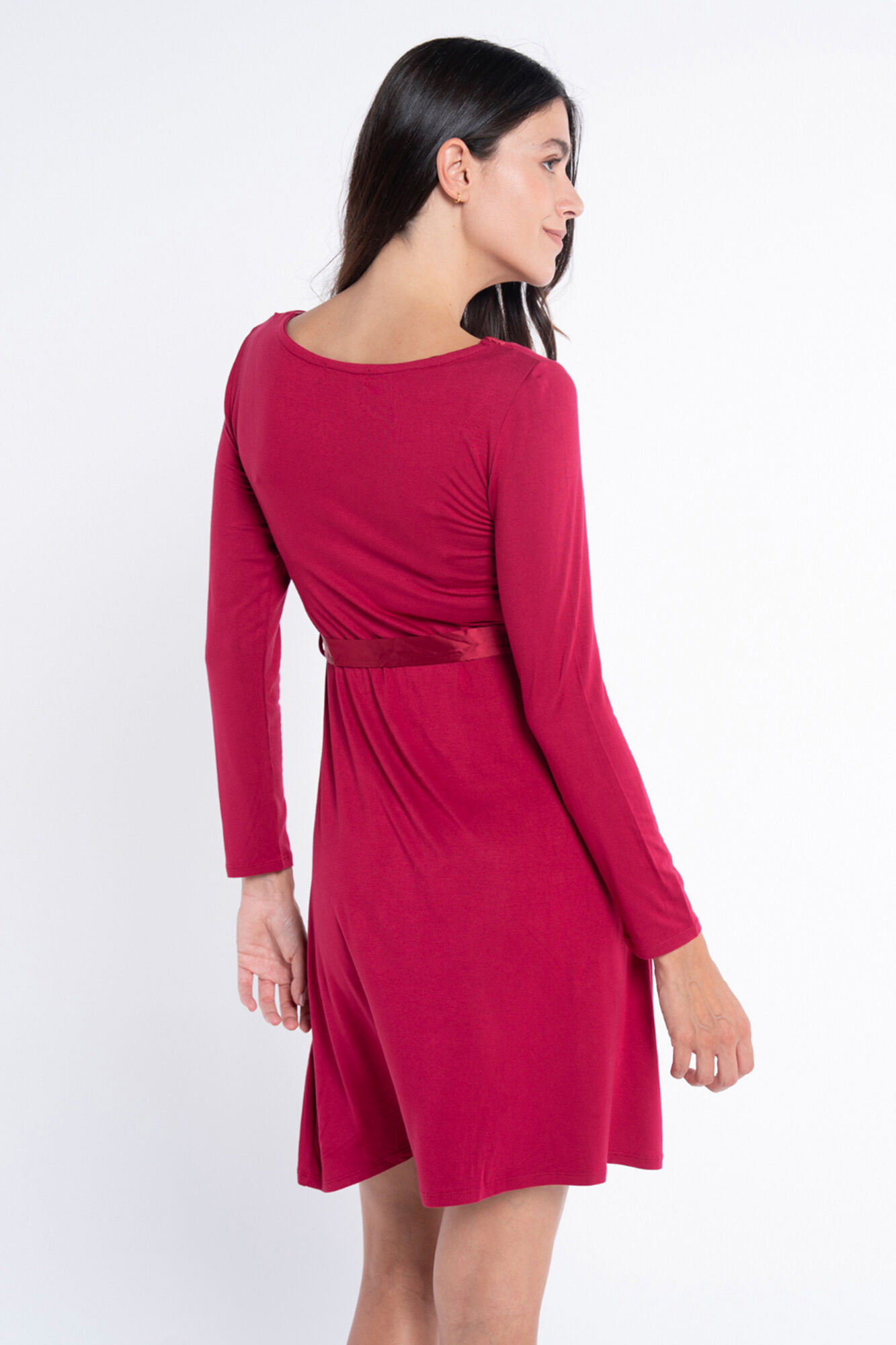 Ohma! Camisa de dormir de amamenta&ccedil;&atilde;o com fita de cetim