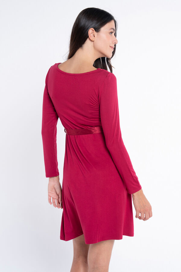 Ohma! Breastfeeding nightgown with satin ribbon red