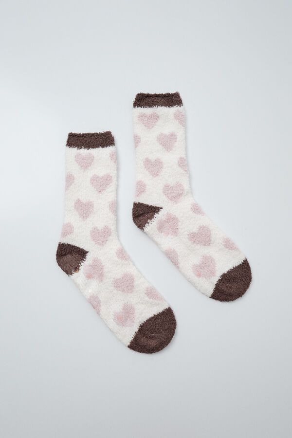 Women'secret Chaussettes longues imprim&eacute; c&oelig;urs rose rose