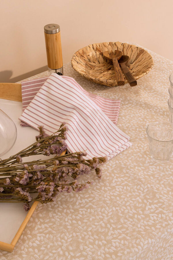 Womensecret Leaf print stain-resistant tablecloth Bijela