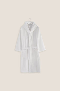 Womensecret Cotton hooded bathrobe white