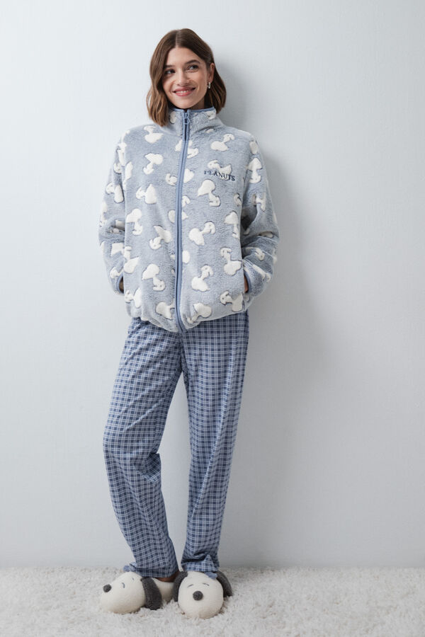 Women'secret Snoopy fleece robe blue