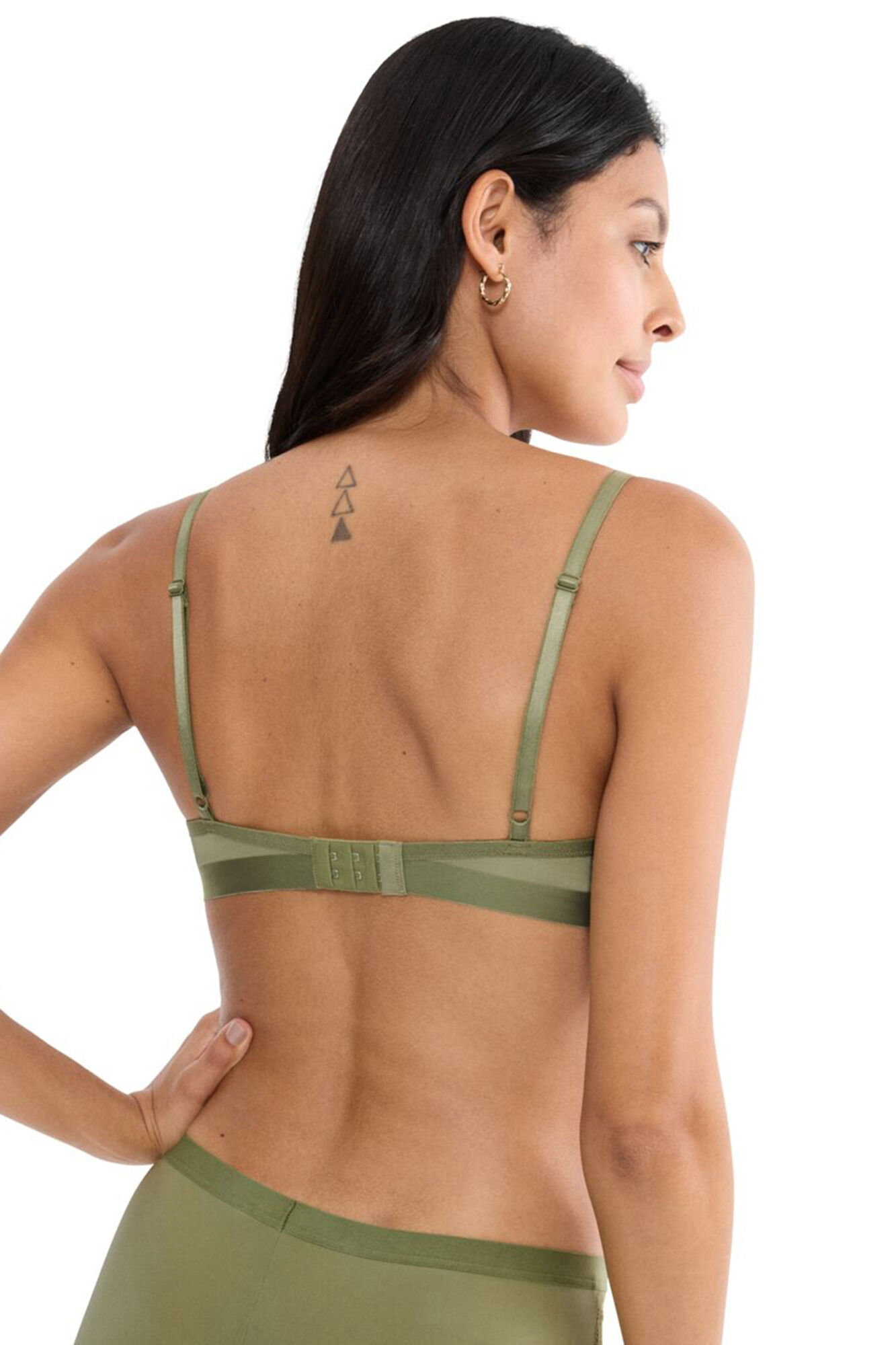 Triumph Soutien decote profundo em renda estampada