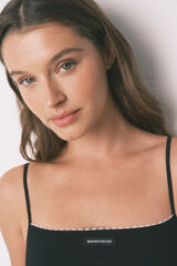 Women'secret White straight seamless ribbed top black