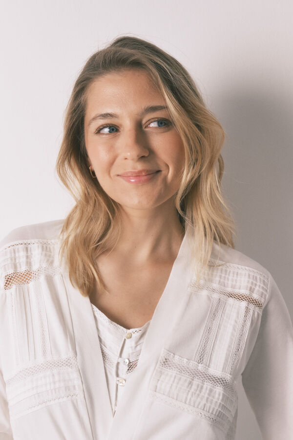 Women'secret White cotton midi robe maternity beige