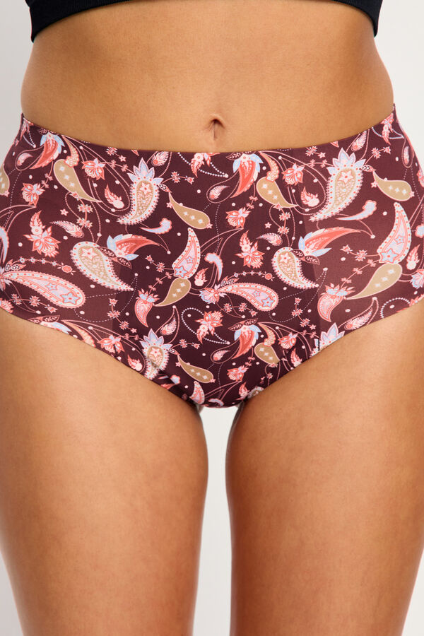 Modibodi Red seamless high-waisted period panty brown