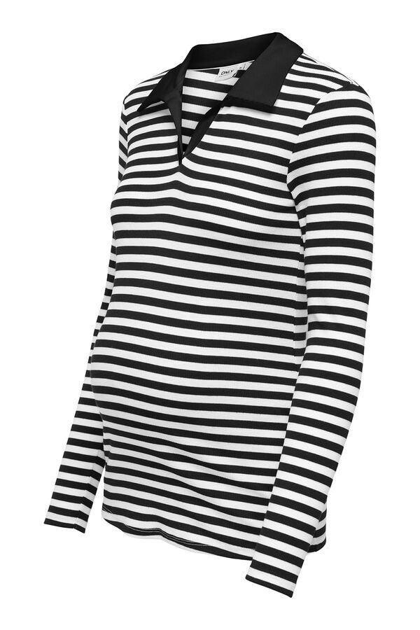 Only Maternity Polo riscas para maternity  branco