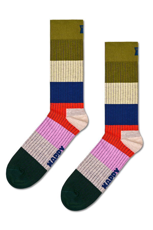 Happy Socks Calcetin Rayas Anchas verde