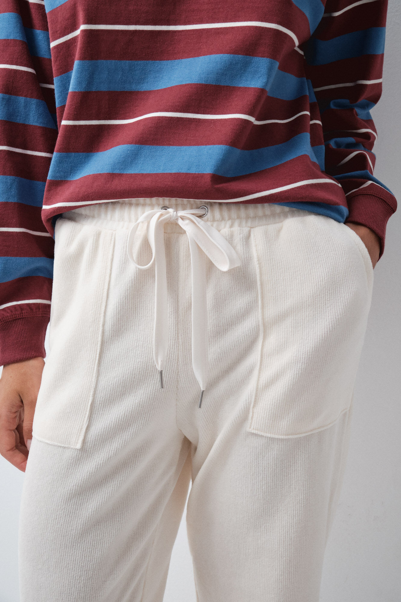 Women'secret White corduroy long trousers