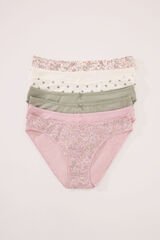 Women'secret Pack of 7 classic multicoloured cotton print panties printed
