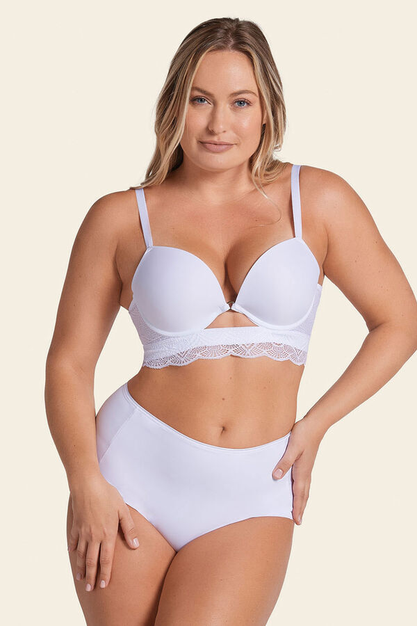 Leonisa Cueca cl&aacute;ssica com efeito invis&iacute;vel e forte compress&atilde;o no abd&ocirc;men branco
