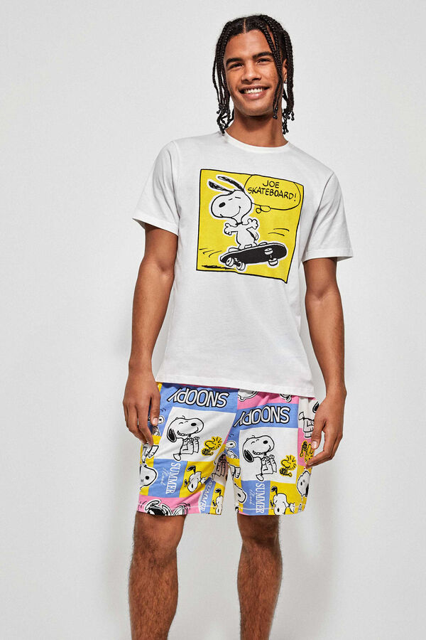 Womensecret Pijama curto Snoopy para homem branco