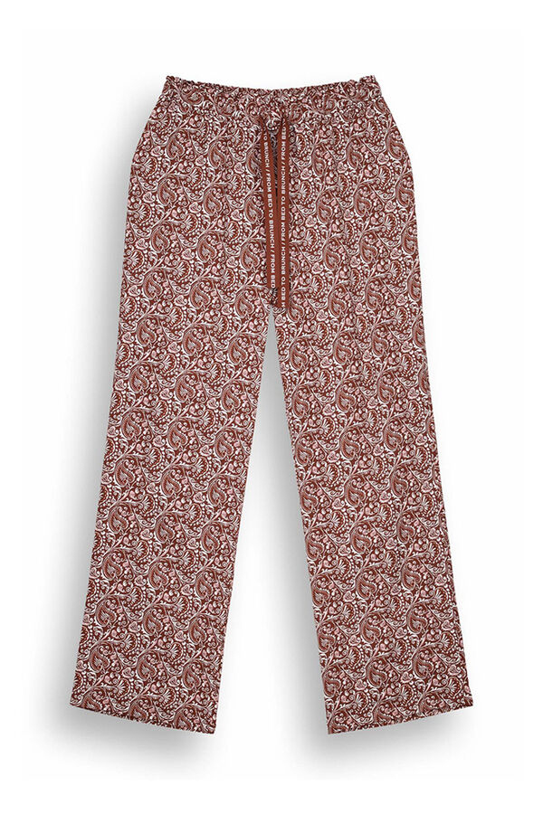 Womensecret Long lounge trousers in paisley viscose nude