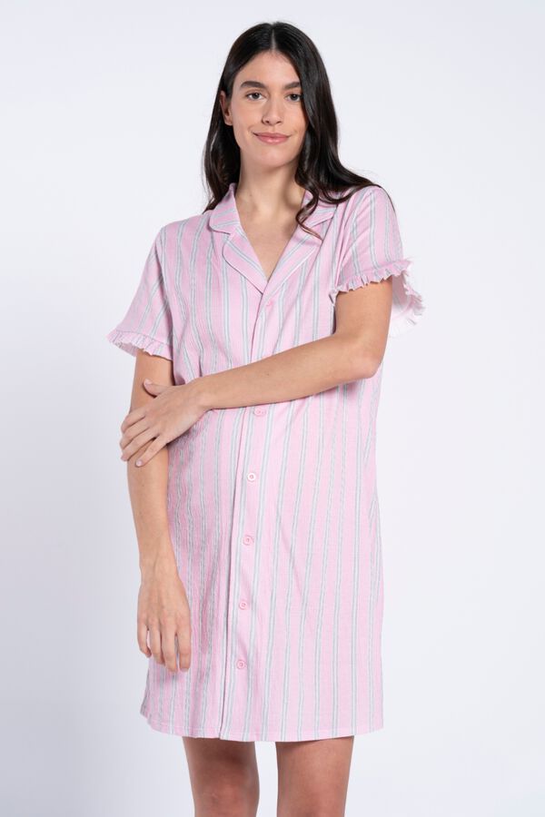 Ohma Gebl&uuml;mtes Still-Nachthemd mit Tr&auml;gern Rosa