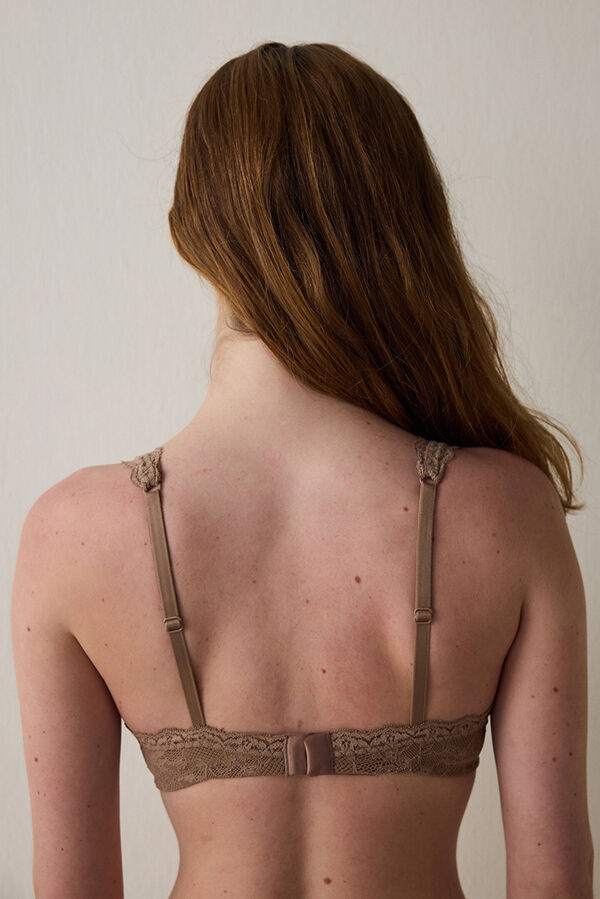 Penti Sujetador minimizador sin relleno con aros Donna Lace. nude