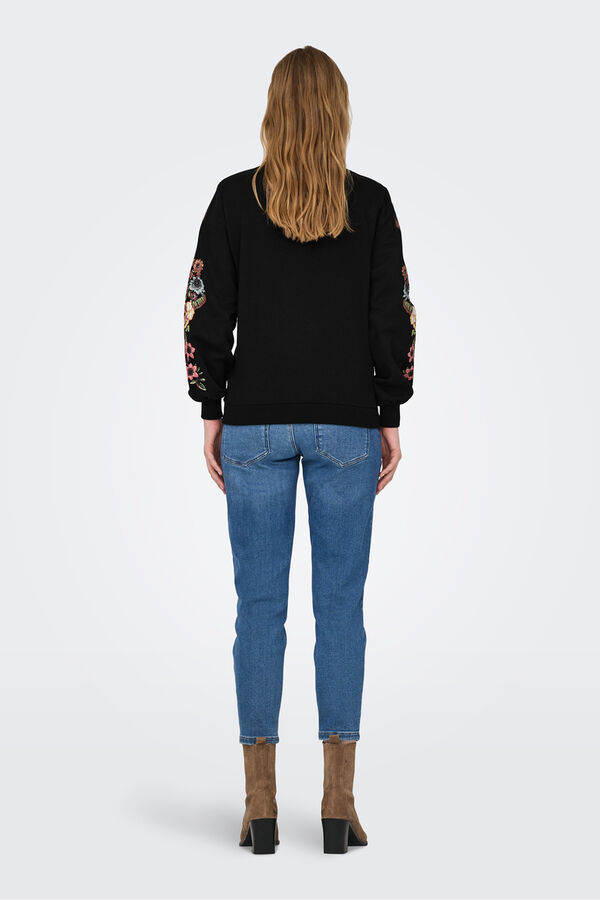 Only Maternity Sudadera maternity detalles florales negro