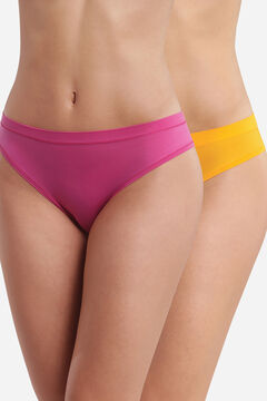 Womensecret Pack de 2 cuecas de tecido ultraelástico e efeito segunda pele rosa
