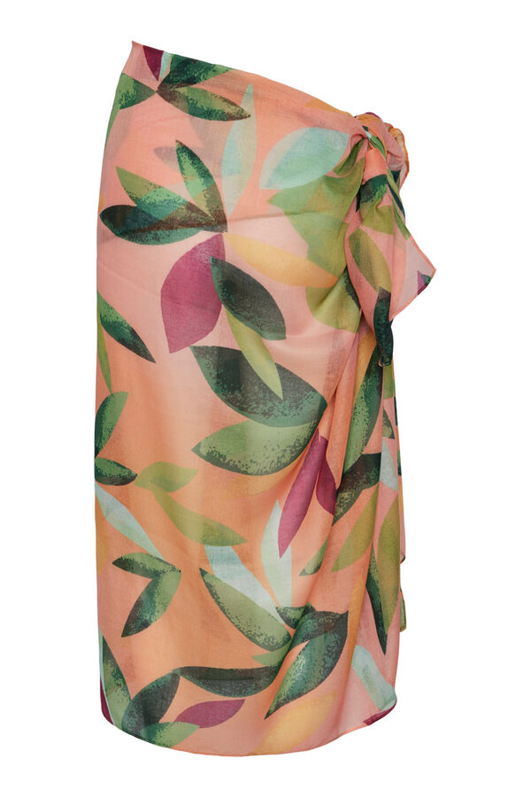 Pieces Pareo de flores tropicales gris