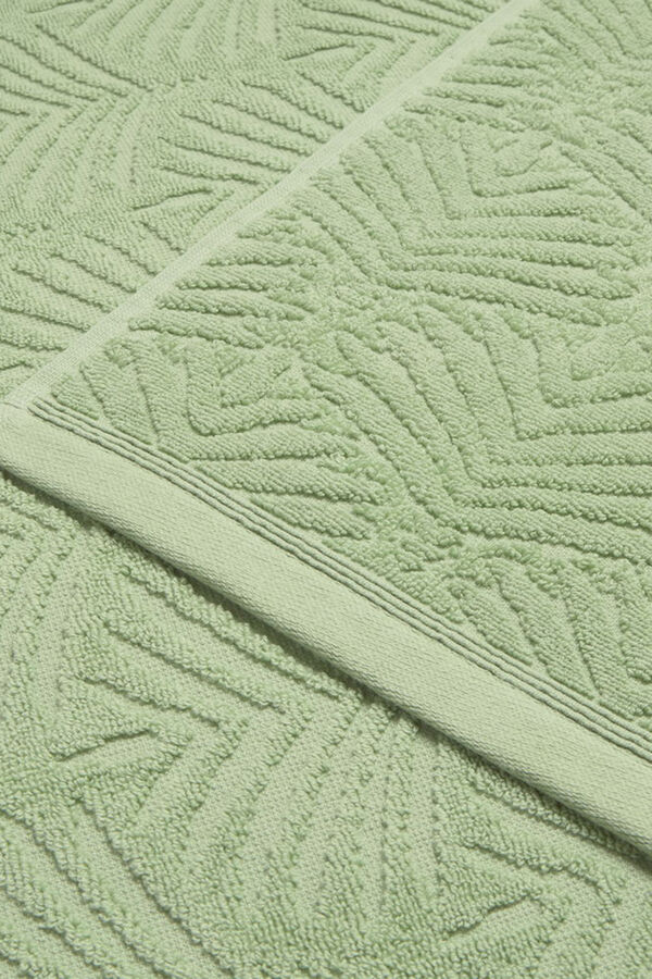 Textura Frotteehandtuch Jacquard Blätter Naturweiß