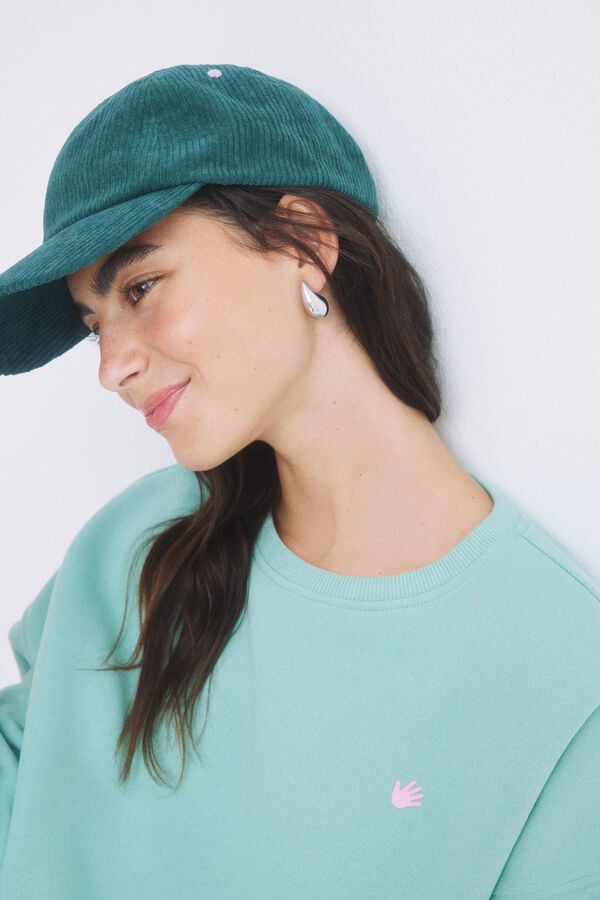 Womensecret Green corduroy cap with logo green