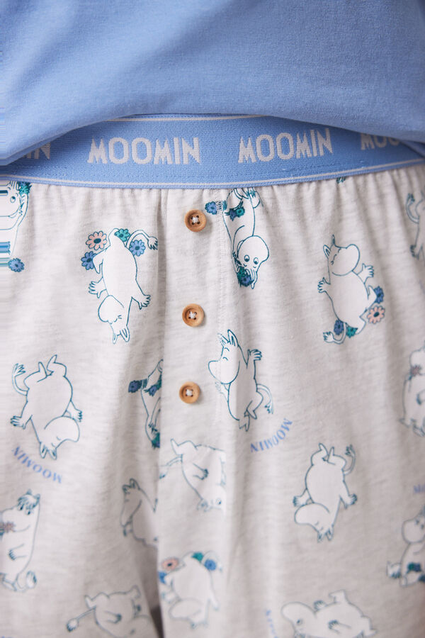 Womensecret Pijama longo Capri Moomin 100% algodão azul