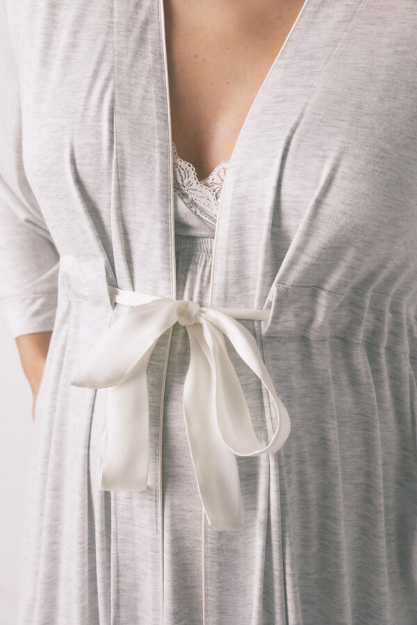 Women'secret Grey maternity belted robe grey