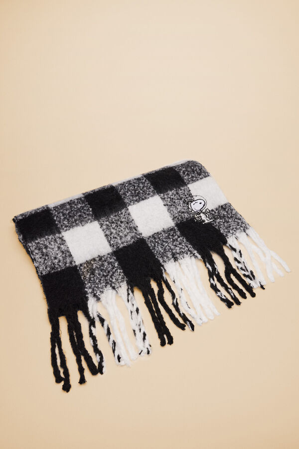 Womensecret Checked Snoopy mohair scarf printed