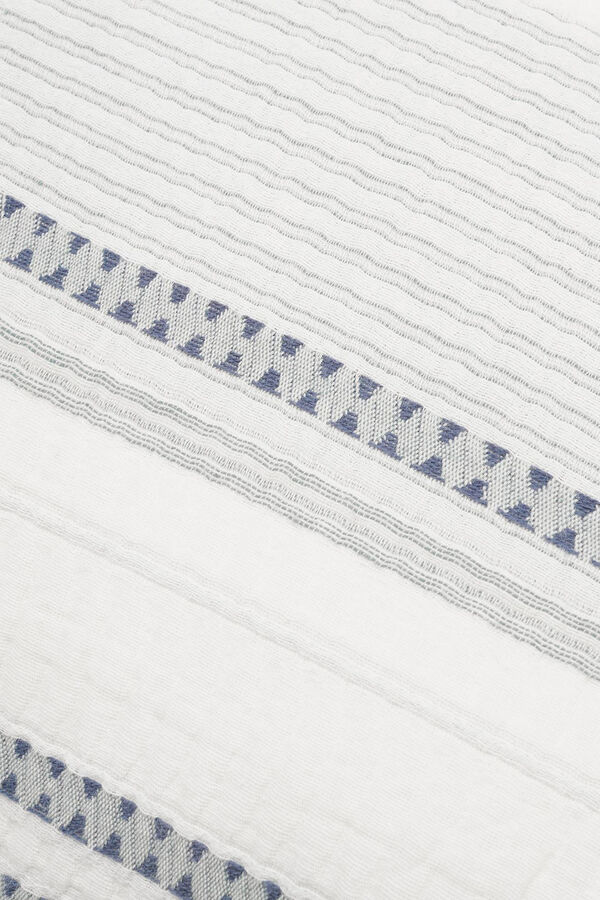 Womensecret Textured striped cotton cushion cover Plava