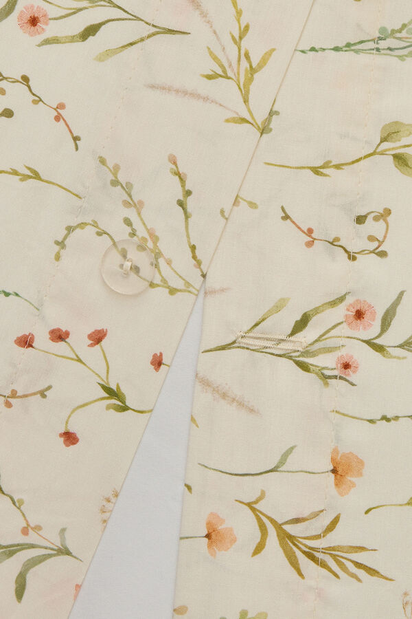 Textura Printed satin duvet case blanc