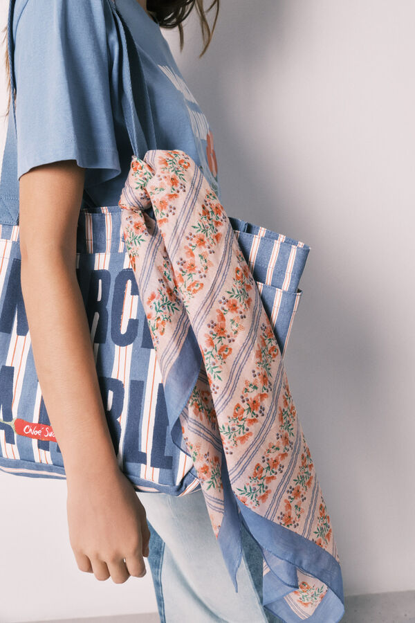 Women'secret Multicoloured striped print scarf beige