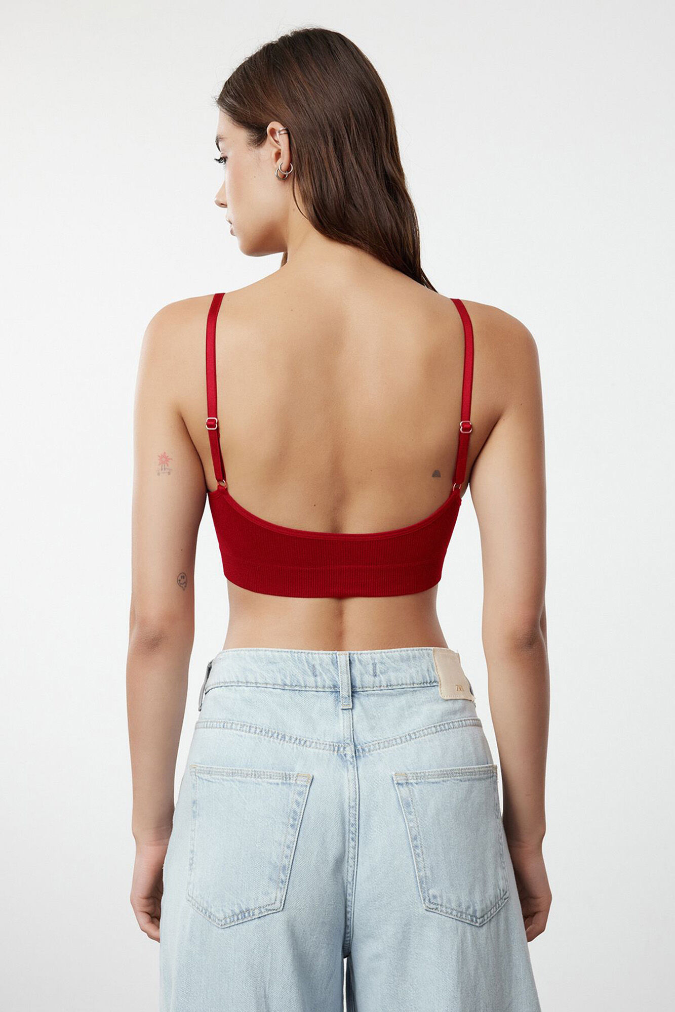 Trendyol Sujetador bralette sin aros ni costuras rojo