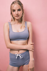 HI&BYE Blue cotton mini short blue