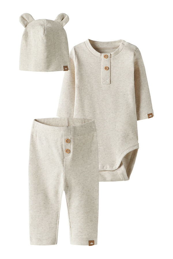 Name it Body, leggings and beanie set brown