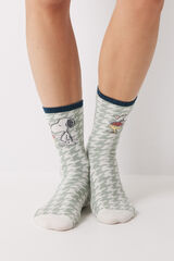 Womensecret Pack of 3 Snoopy high socks printed