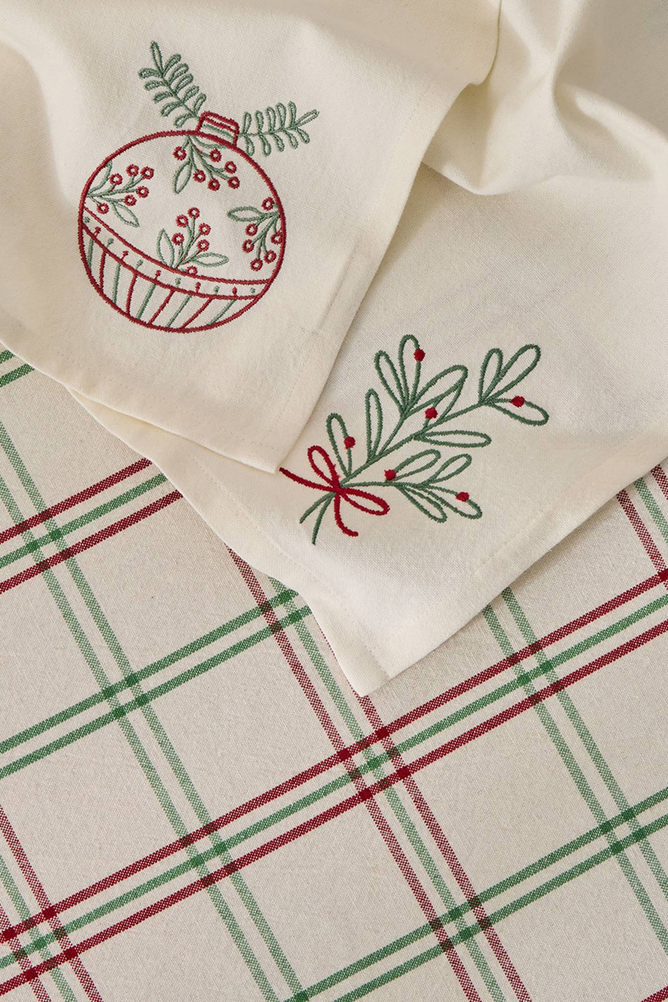 Textura Karierte Tischdecke aus Baumwolle