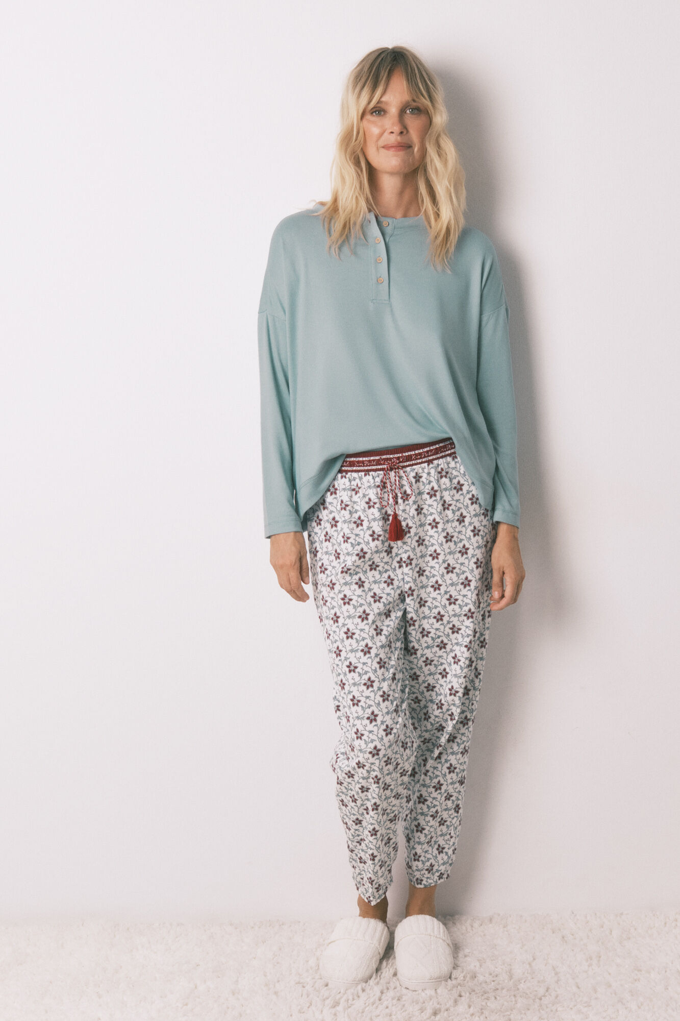 Women'secret Cal&ccedil;as compridas 100% algod&atilde;o com estampado floral