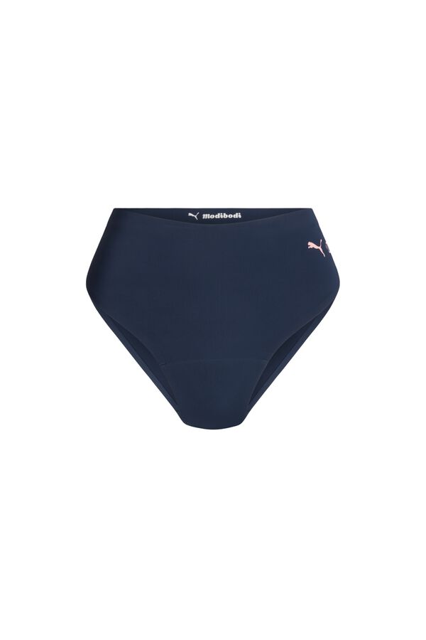 Modibodi Puma Braga Menstrual Brasile&ntilde;a Seamless Flujo Abundante Blue azul