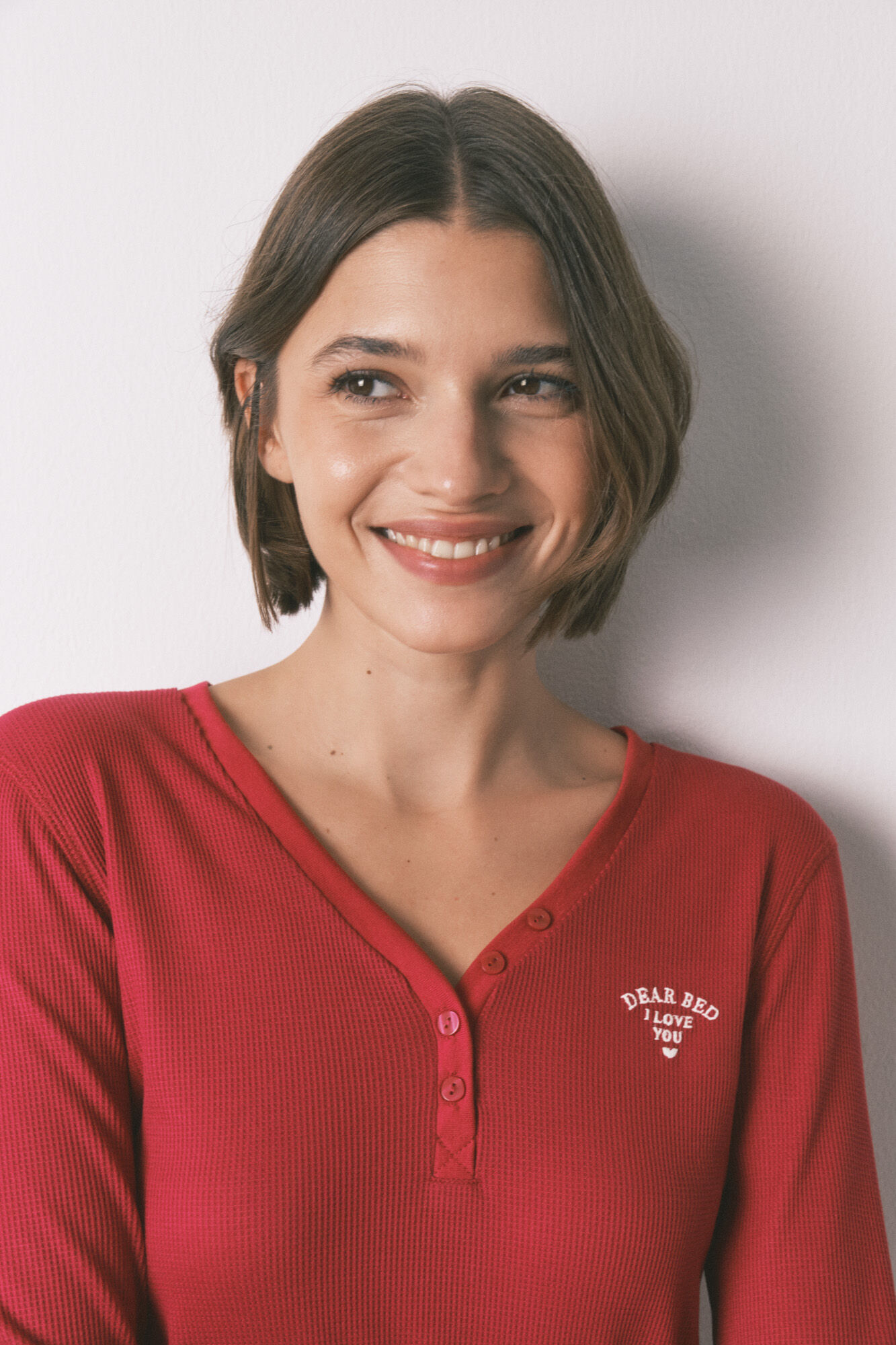 Women'secret Long sleeve red waffle T-shirt