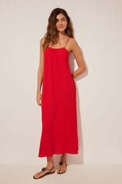 Womensecret Red textured maxi dress red