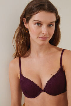 Womensecret GORGEOUS Maroon lace push-up bra red