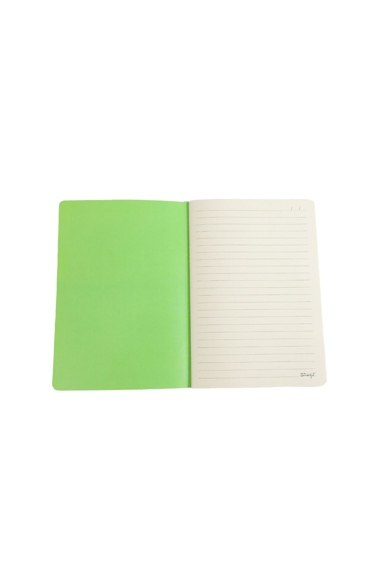 Mr. Wonderful Caderno A5 riscas verdes e azuis