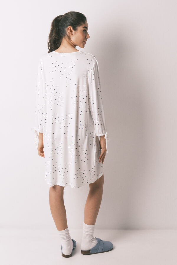 Women'secret White bird print midi nightgown white
