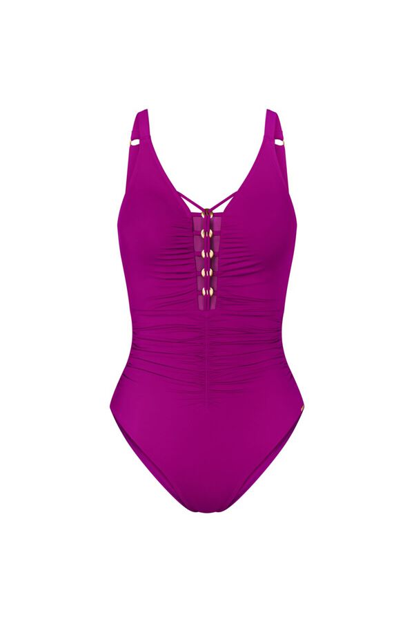 Triumph Top bikini fruncido con relleno y aro morado/lila