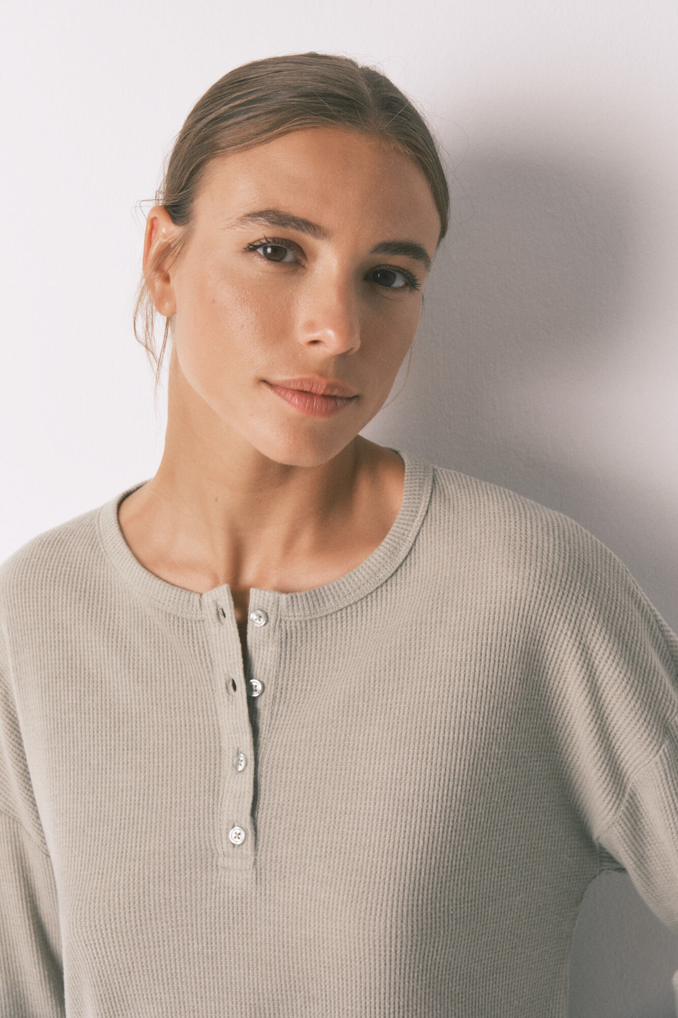 Women'secret Pijama longo verde com textura waffle