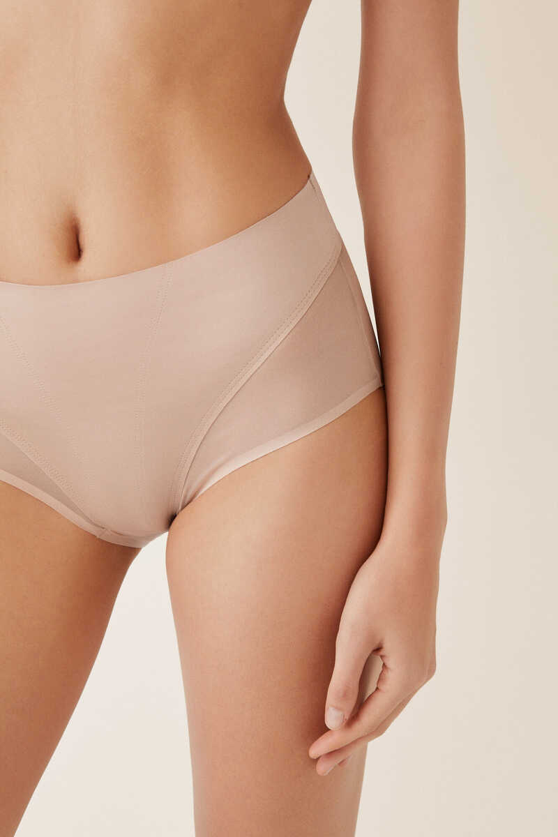 Womensecret Nude tulle mid waist shaping panty nude