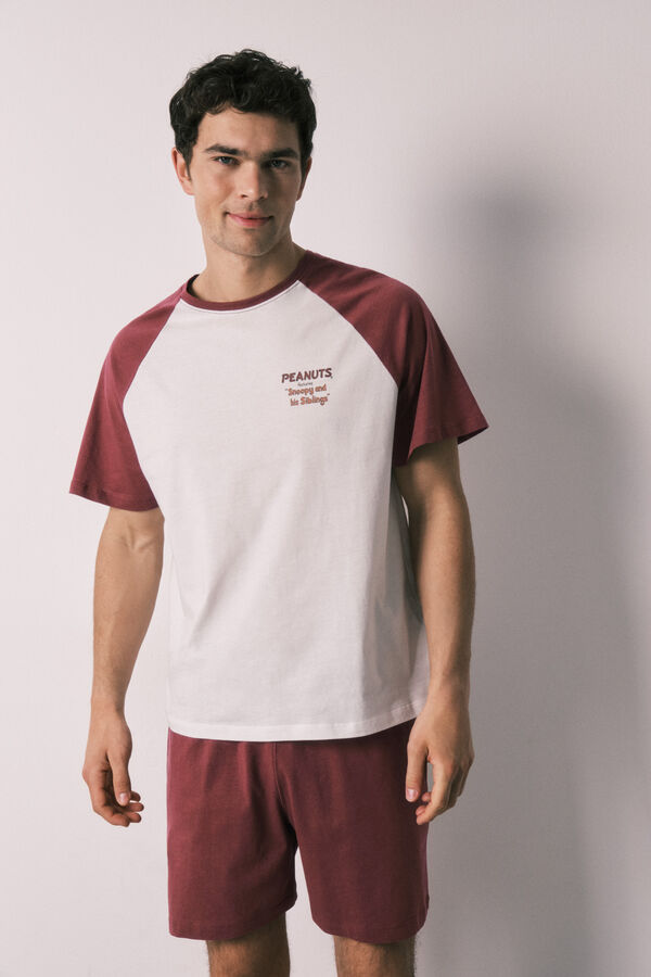 Women'secret Men's cotton short pyjamas Peanuts red