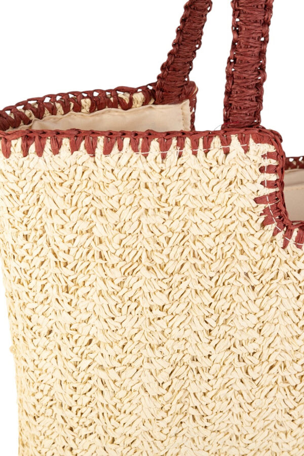 Kbas Sac cabas en fibre naturelle marron